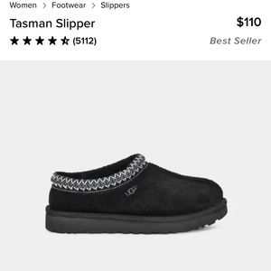 UGG tasman slipper size 6 black